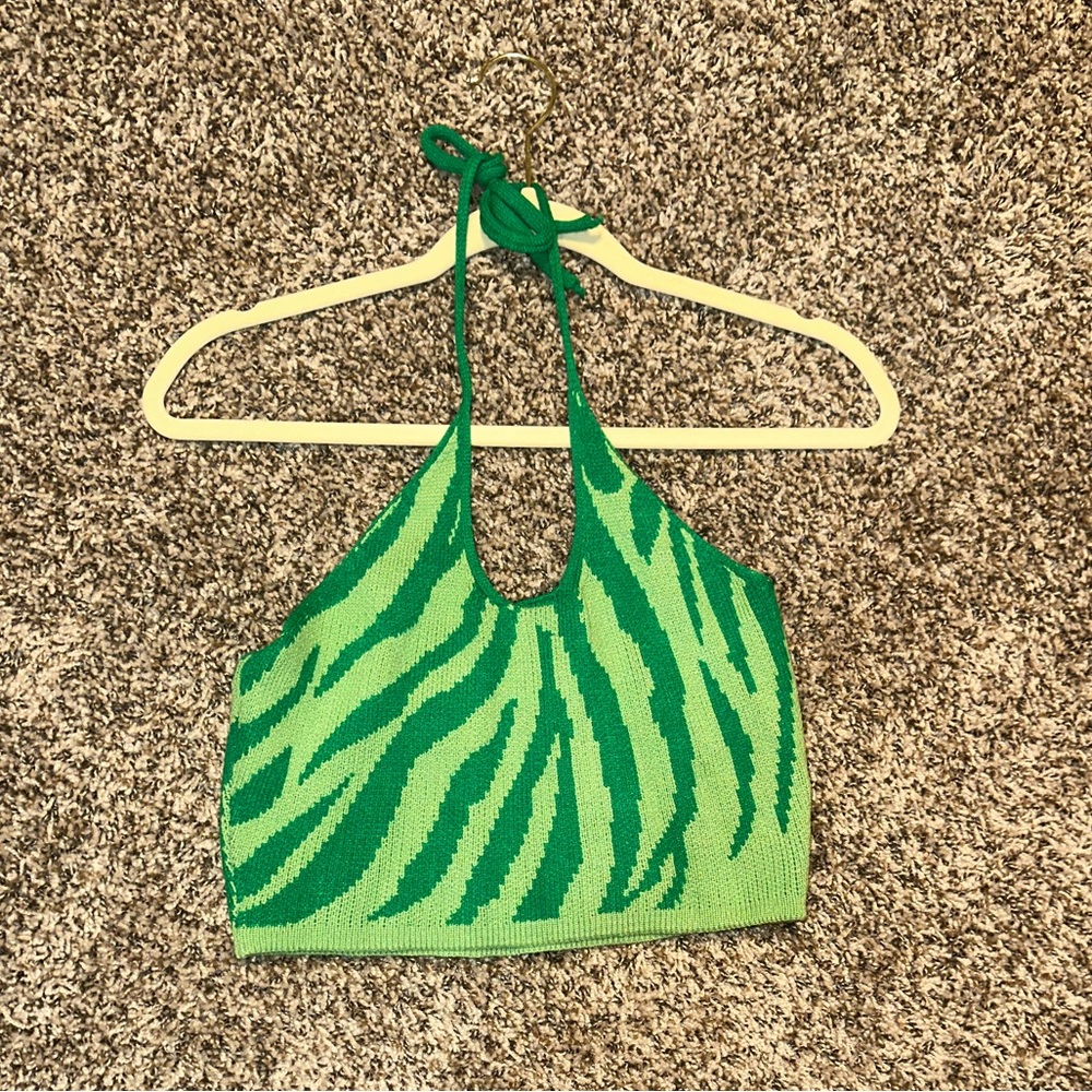 Green halter top
